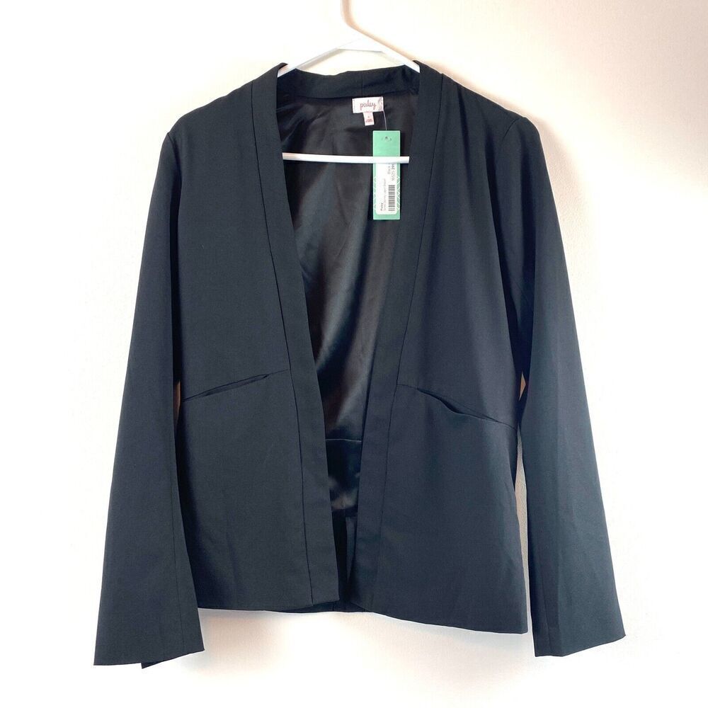 Stitch Fix Pixley Sines Skinny Lapel Blazer Jacket Size Small Black Office